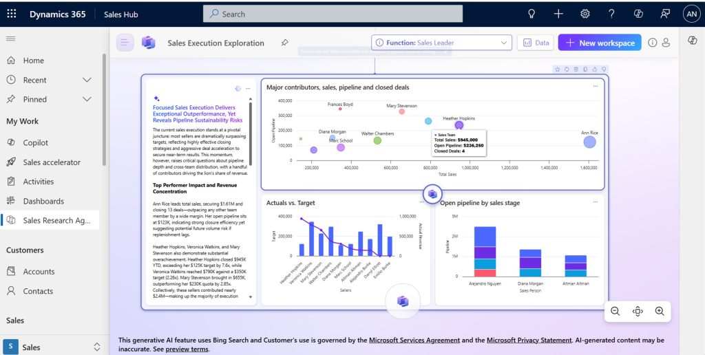 d365 sales research agent